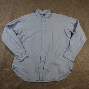 Vintage Ralph Lauren Shirt Mens Extra‎ Large Classic Fit Button Down Blue Preppy